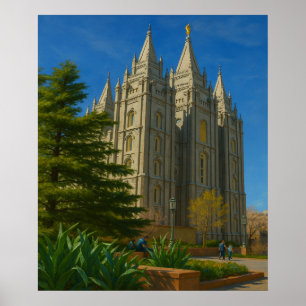 Poster Salt Lake Temple Painting #1™ LDS Wall Art
