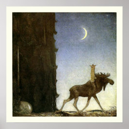 Poster Salta o Elk e a Princesa Tuvstarr por John Bauer