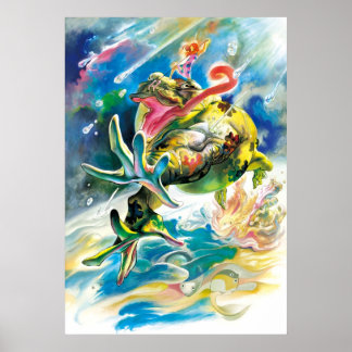 Póster Saltando no dia chuvoso