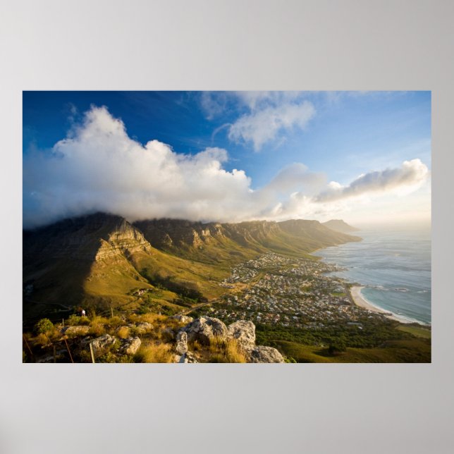 Póster Salto Acima Da Baía Dos Campos E Montanha Mesa (Frente)