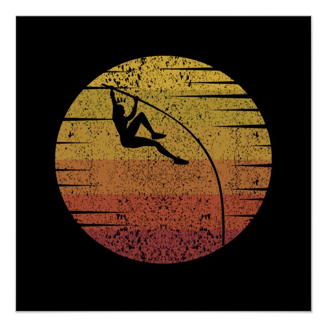 Póster Salto com Vara Retro (Frente)