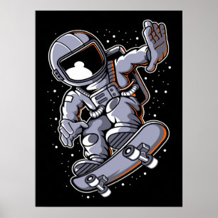 Poster Salto do skate do astronauta