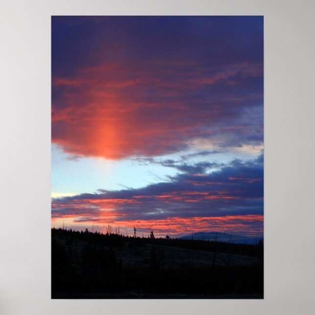 Póster Salto do Sol no Lago Swan Flat (Frente)