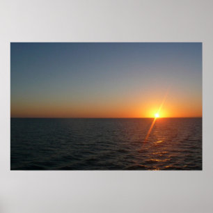 Póster Salto do Sol no Mar III Horizonte Oceano