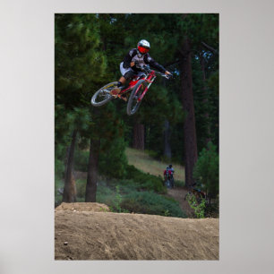 Poster salto em declive do Mountain bike