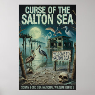 Poster Salton Sea Refúgio de Vida Selvagem Desértico Asso