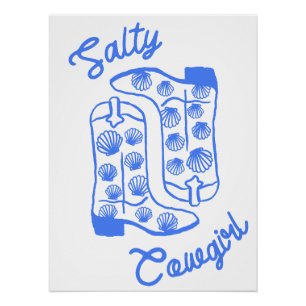 Póster Salty Cowgirl Poster - Bold Western Wall Art
