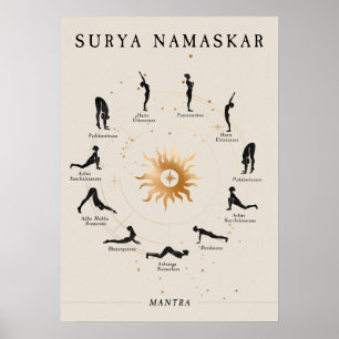 Poster Salutagem Sun Surya Namaskar yoga asana zen