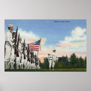 Poster Salute à Formação de Cores - Marinho dos EUA