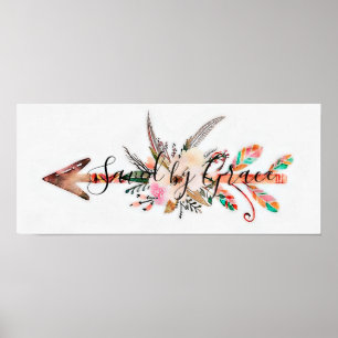 Poster Salva pela Graça pôster floral de seta