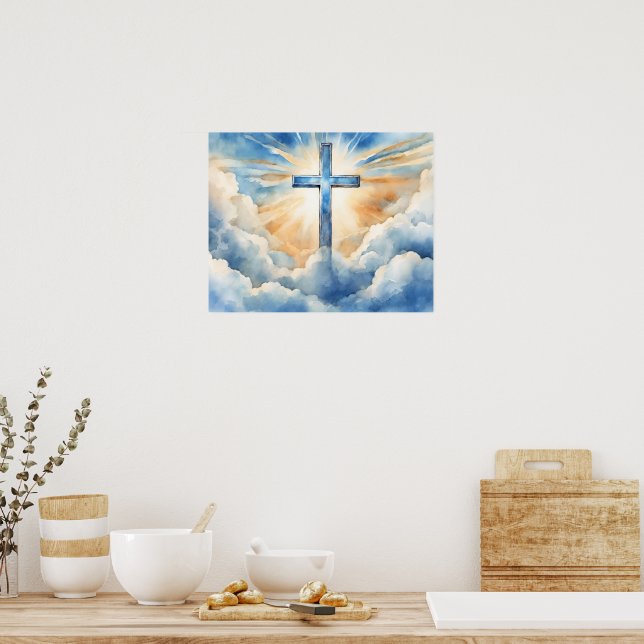 Poster Salvação, Cruz nas Nuvens, (Cozinha)