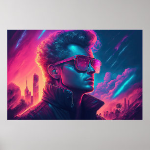 Poster Salvador de onda sintética: o ícone iluminado