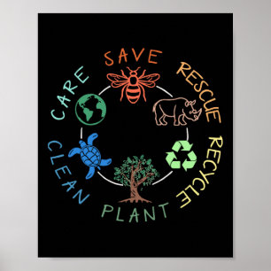 Poster Salvamento de Abelhas Animais de Salvamento Recicl