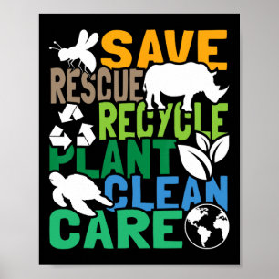 Poster Salvamento de Abelhas Reciclar Plástico - Terra D