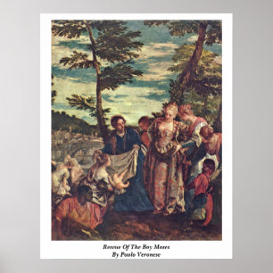 Póster Salvamento do menino Moses por Paolo Veronese
