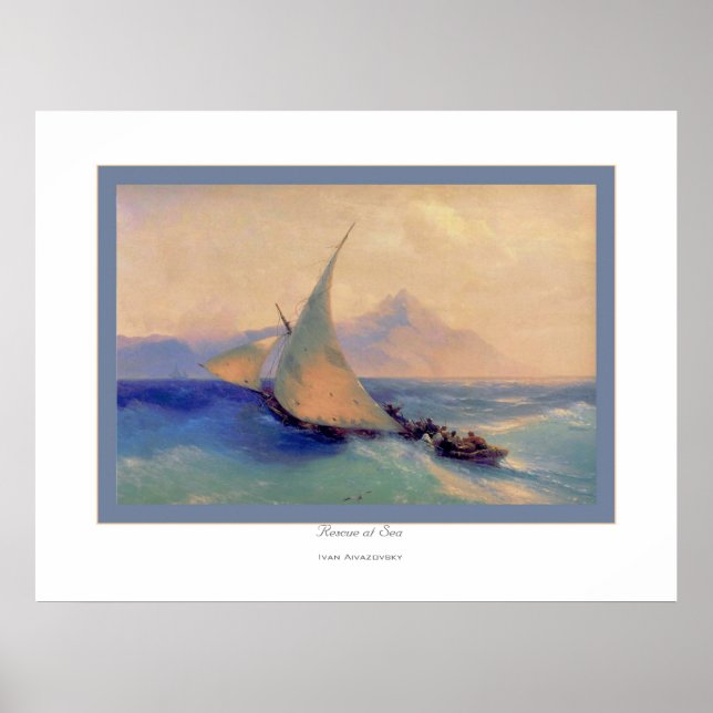 Póster Salvamento no Mar~ Ivan Aivazovsky (Frente)
