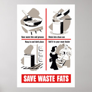 Póster Salvar as gorduras Waste
