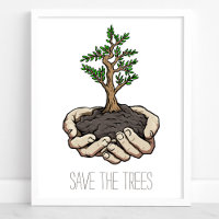 Salvar As Mãos Das Árvores Mudinhas Ambiental
