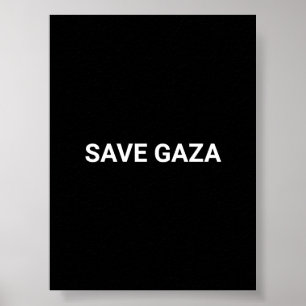 Poster Salvar Gaza - texto personalizado branco preto - m