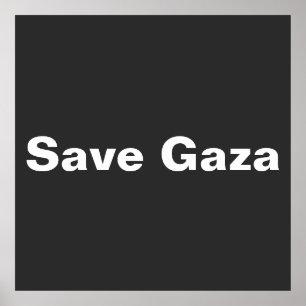 Poster Salvar Gaza Texto Simples Apoiando Gaza Palestina