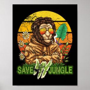 Poster Salvar minha selva - Proteção ambiental do leão - 