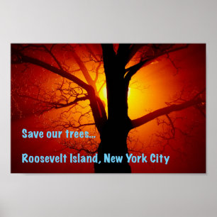 Poster Salvar nossas árvores, ilha de Roosevelt, Nova