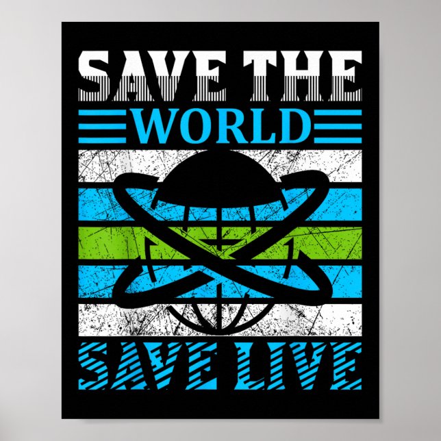 Poster Salvar o planeta Terra Proteção Ambiental (Frente)