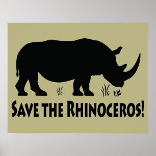 Póster Salvar o rinoceronte