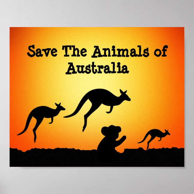 Poster Salvar os animais da Austrália (Frente)