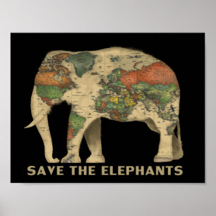 Póster Salvar os elefantes