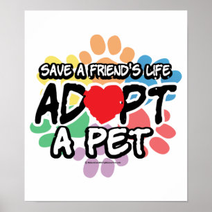 Poster Salvar um amigo adotam um animal de estimação