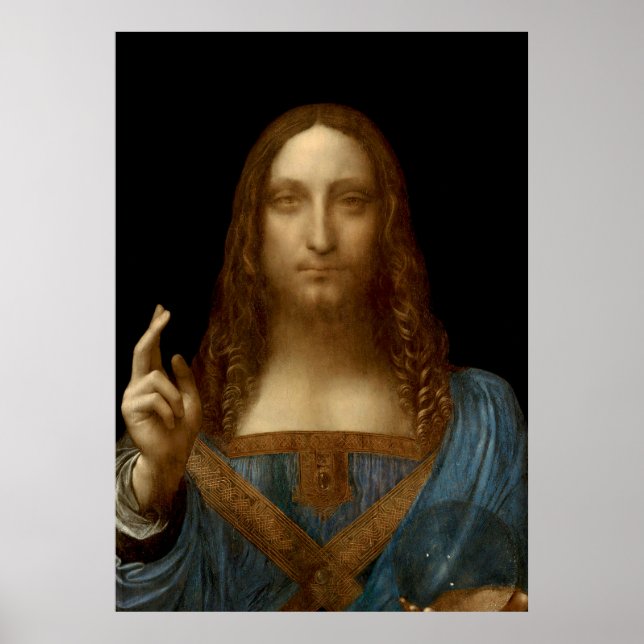 Poster Salvator Mundi por Leonardo da Vinci (Frente)