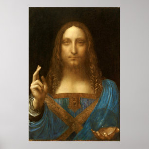 Poster Salvator Mundi por Leonardo da Vinci (c1500)