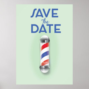 Poster Salve a Data Barbearia Vintage