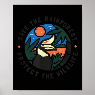 Poster Salve A Floresta Tropical Protege A Vida Selvagem