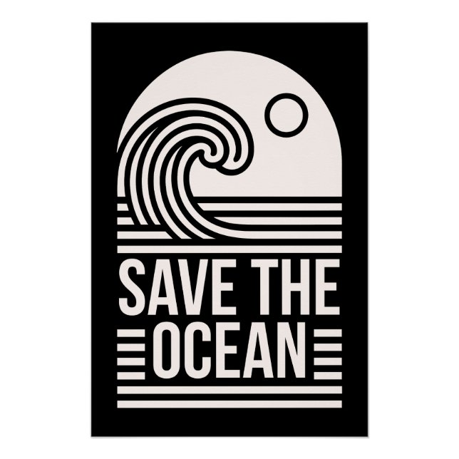 Póster Salve a proteção da conservação do oceano voluntár (Frente)