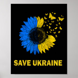 Poster Salve a Ucrânia Borboletas de Manteiga de Girassol