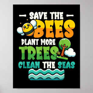 Poster Salve abelhas Plantações Limpas Seas Ambientais Pr