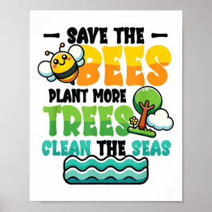 Poster Salve abelhas Plantações Limpas Seas Ambientais Pr