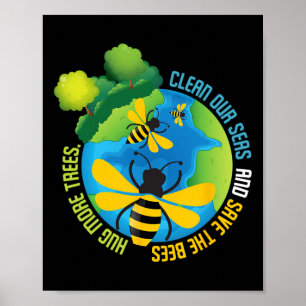 Poster Salve As Abelhas - Proteção Ambiental Dia Da Terra