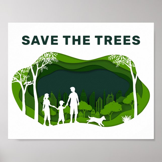 Poster Salve As Árvores Parque Ecológico da Família Verde (Frente)