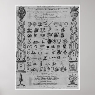 Póster Salve Hieroglyphicum Votivum Símbolos Latinos Anag