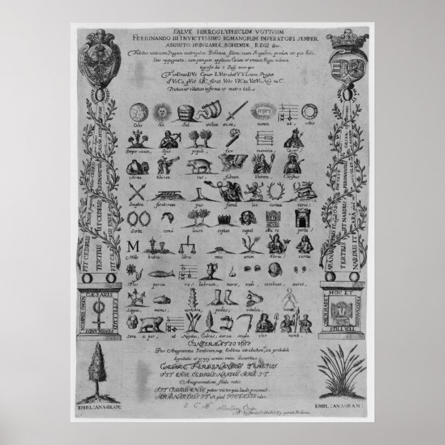 Póster Salve Hieroglyphicum Votivum Símbolos Latinos Anag (Frente)