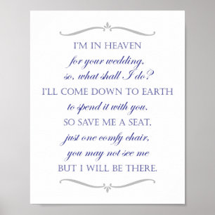 Poster Salve-Me Um Marinho De Assentos Azul De Casamento