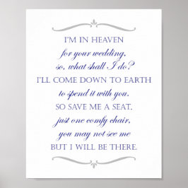 Poster Salve-Me Um Marinho De Assentos Blue Wedding Cadei