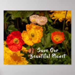 Poster Salve nossas Bonito flores do planeta
