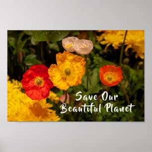 Poster Salve nossas Bonito flores do planeta