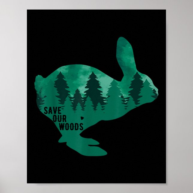 Poster Salve nosso Coelho de Proteção Ambiental das Flore (Frente)