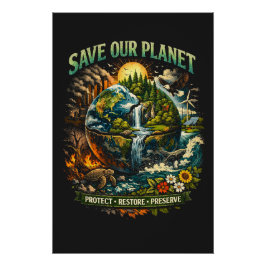 Póster Salve nosso planeta