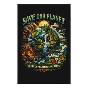 Póster Salve nosso planeta